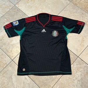 Adidas Mexico National Soccer Jersey Mens M Black World Cup South Africa 2010